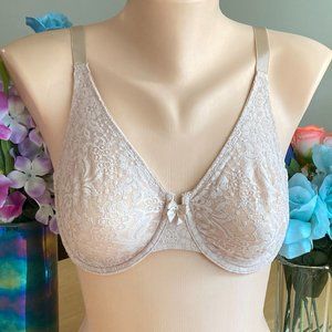 822 WACOAL 34D NUDE Halo Lace Full Coverage Underwire Bra  #65149